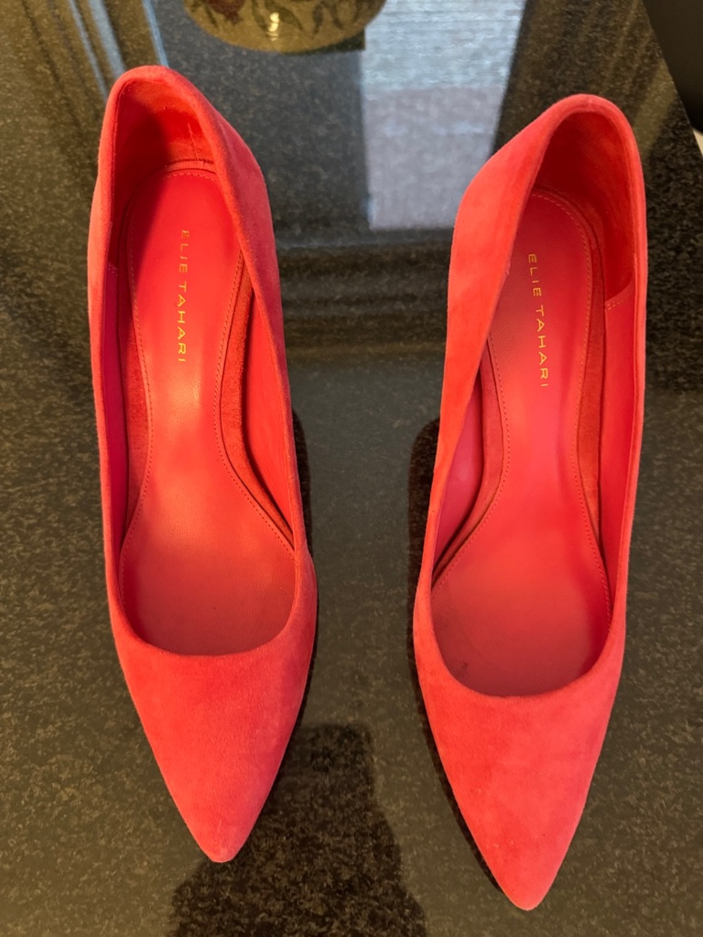 Elie Tahari Hot Pink Suede Pointed-Toe Pumps